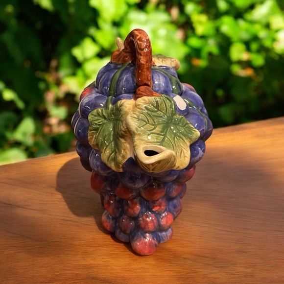 Sakura Sonoma China Purple grape vine two cup hand painted teapot 6" collectors - Picture 5 of 11